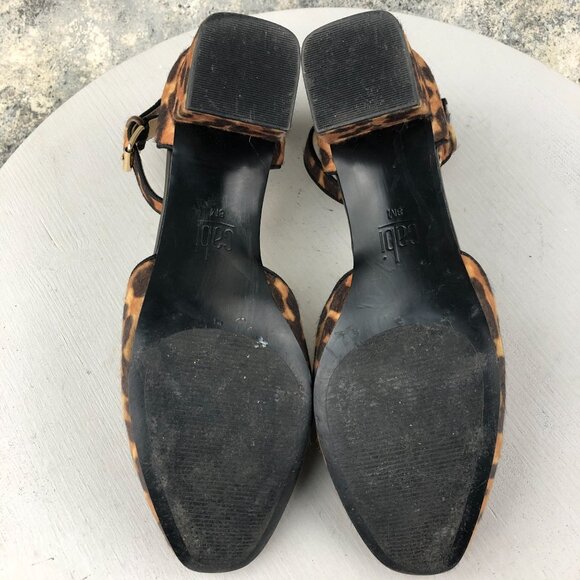 CAbi Women's Size 8M Kiki Brown Leopard Print Ankle Strap Block Heel Sandals - Picture 9 of 12